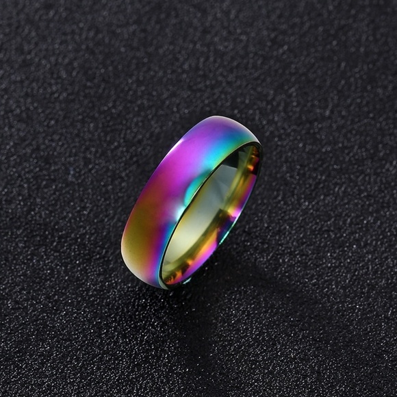 Stainless Steel Rainbow Ring Size 12 - Picture 2 of 3